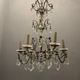 Lustre italien antique en cristal d’argent, années 1940