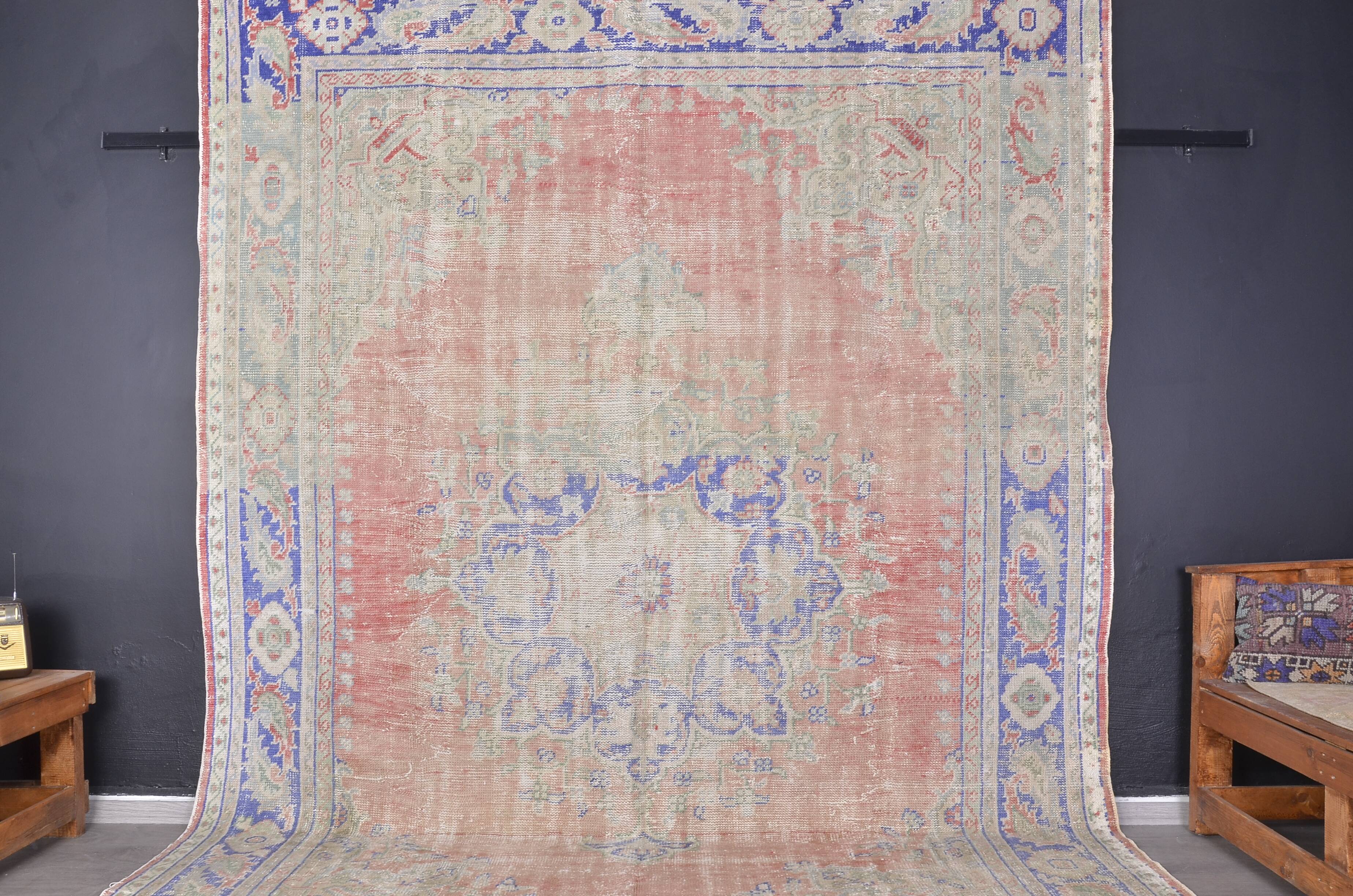 Antique Handmade Vintage Oushak Rug