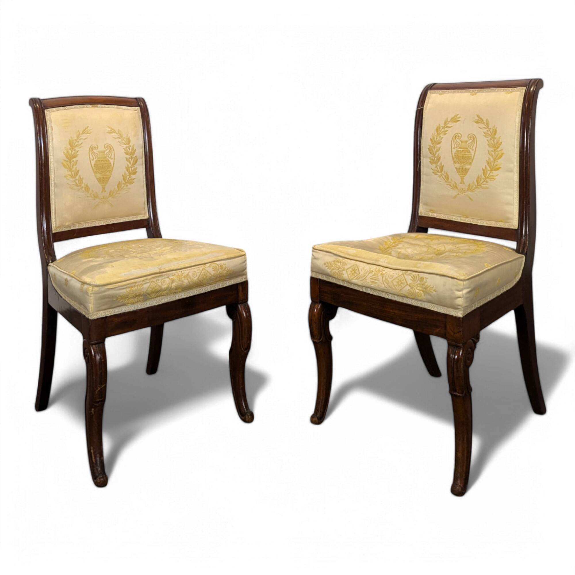 Pair of Restoration period chairs with hock legs