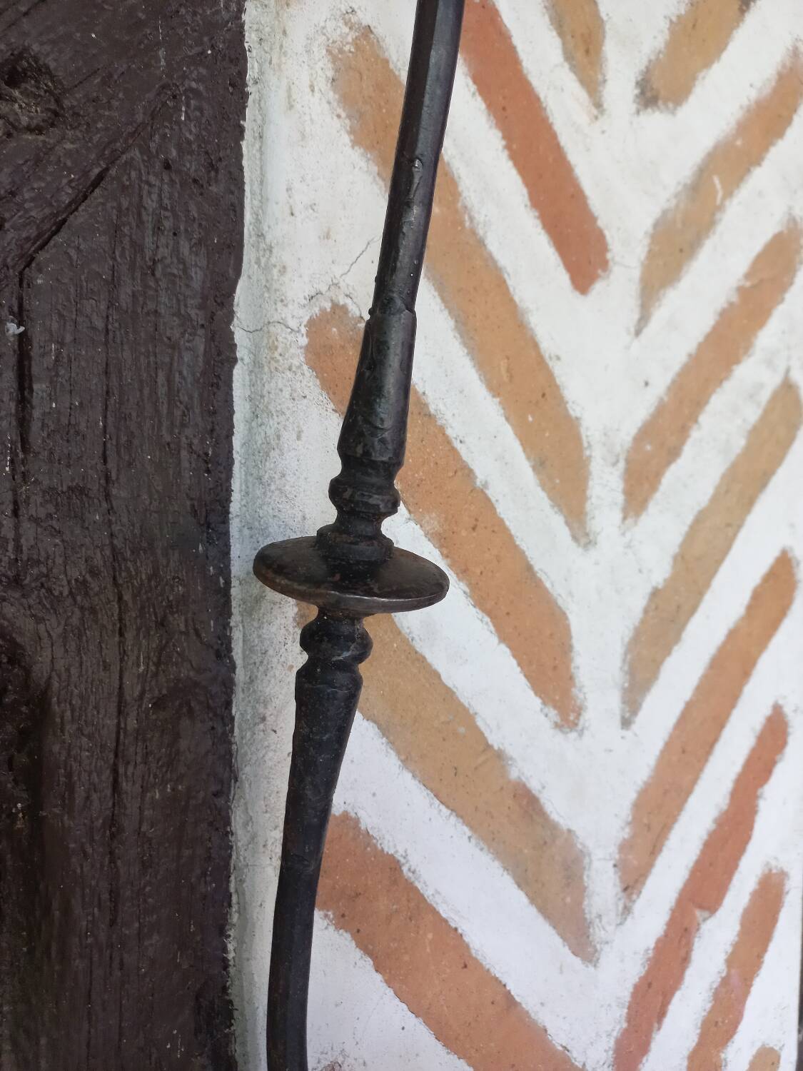 Pair of wrought iron coat hooks