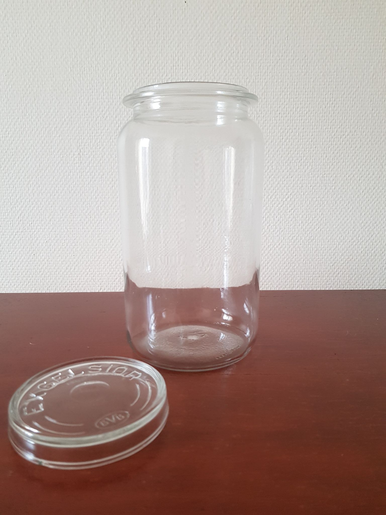 Excelsior glass jar