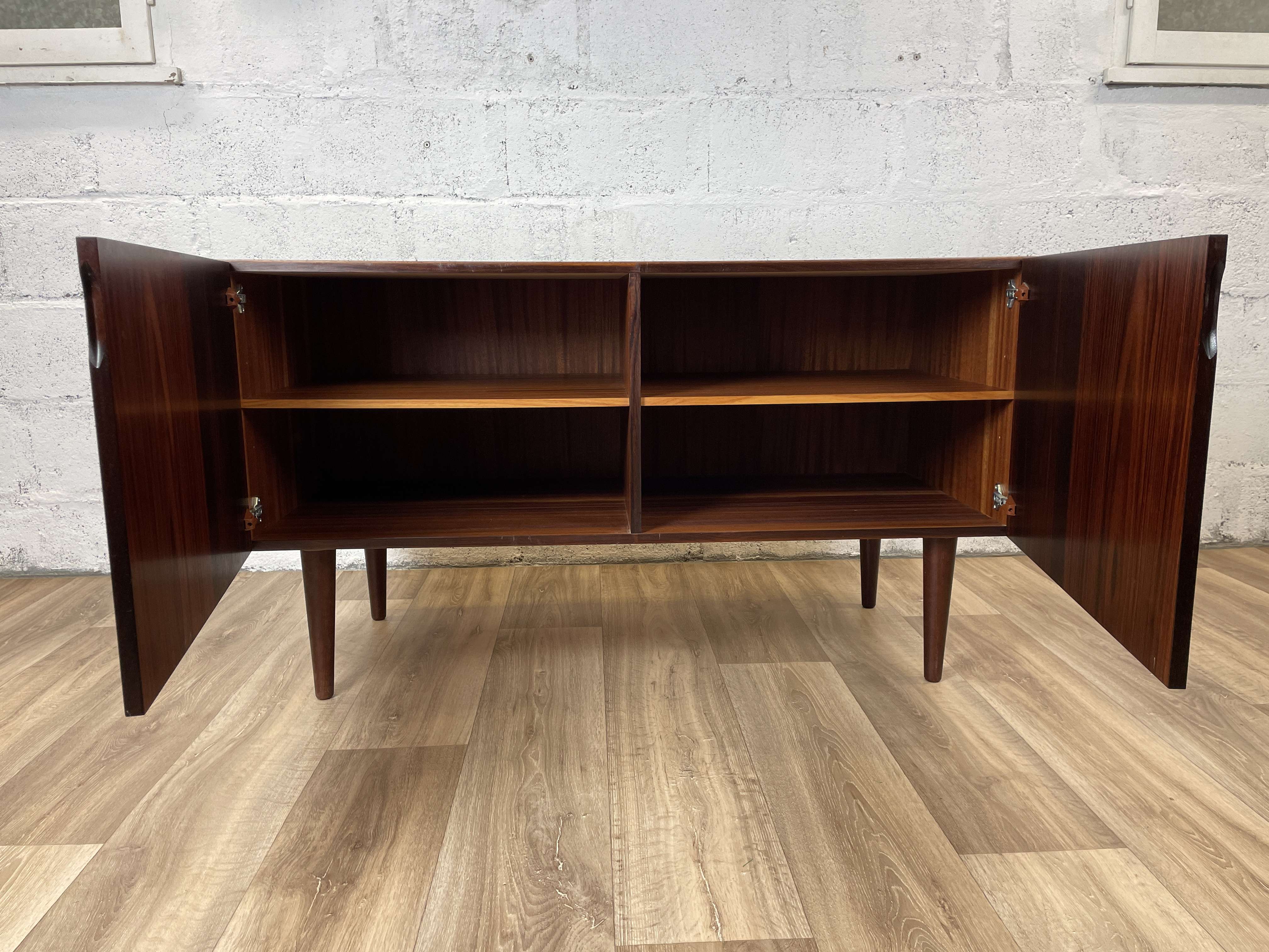 Vintage Scandinavian mid-length rosewood sideboard, 60s
