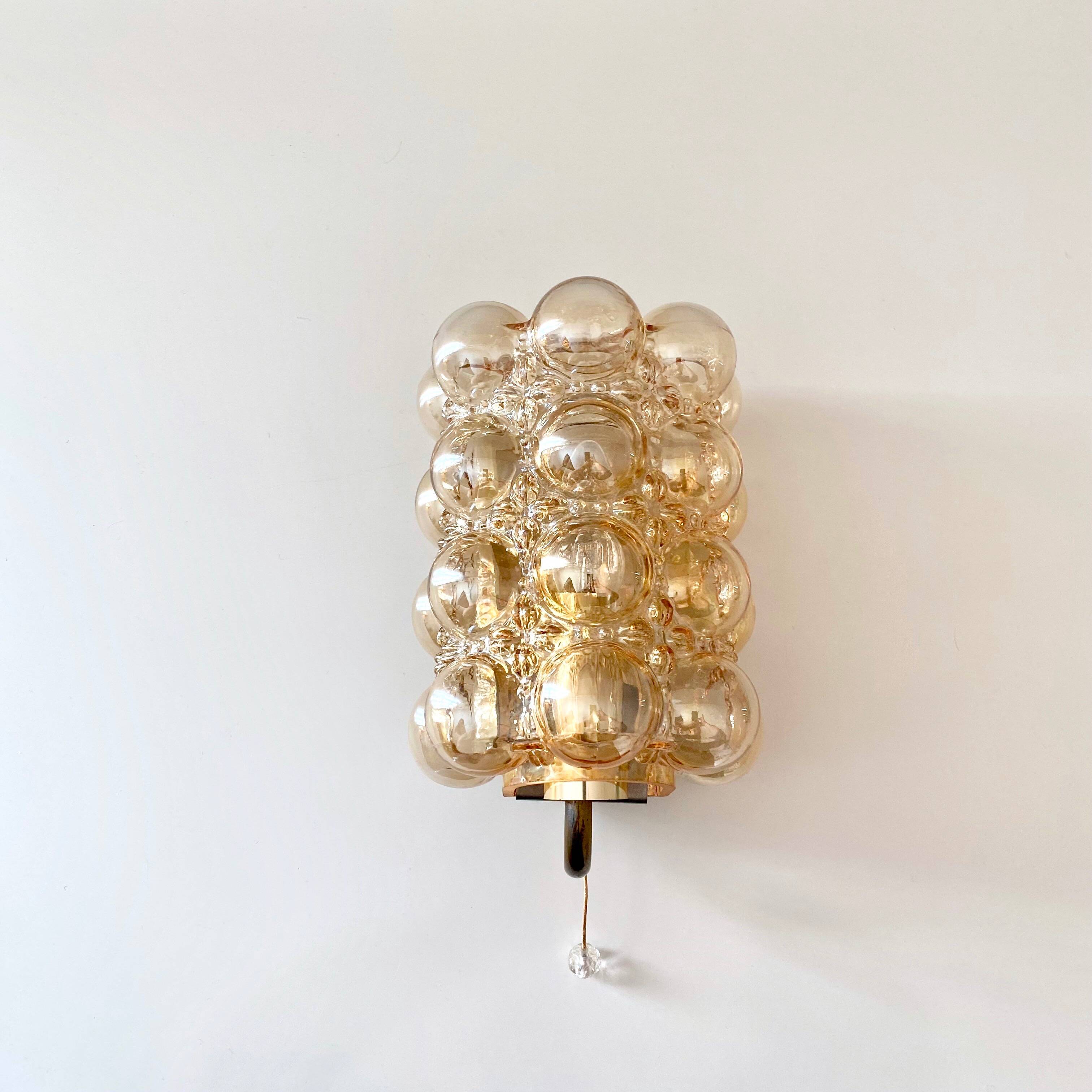 Bubble glass wall lamp by Helena Tynell for Glashütte Limburg, 1960's modernist