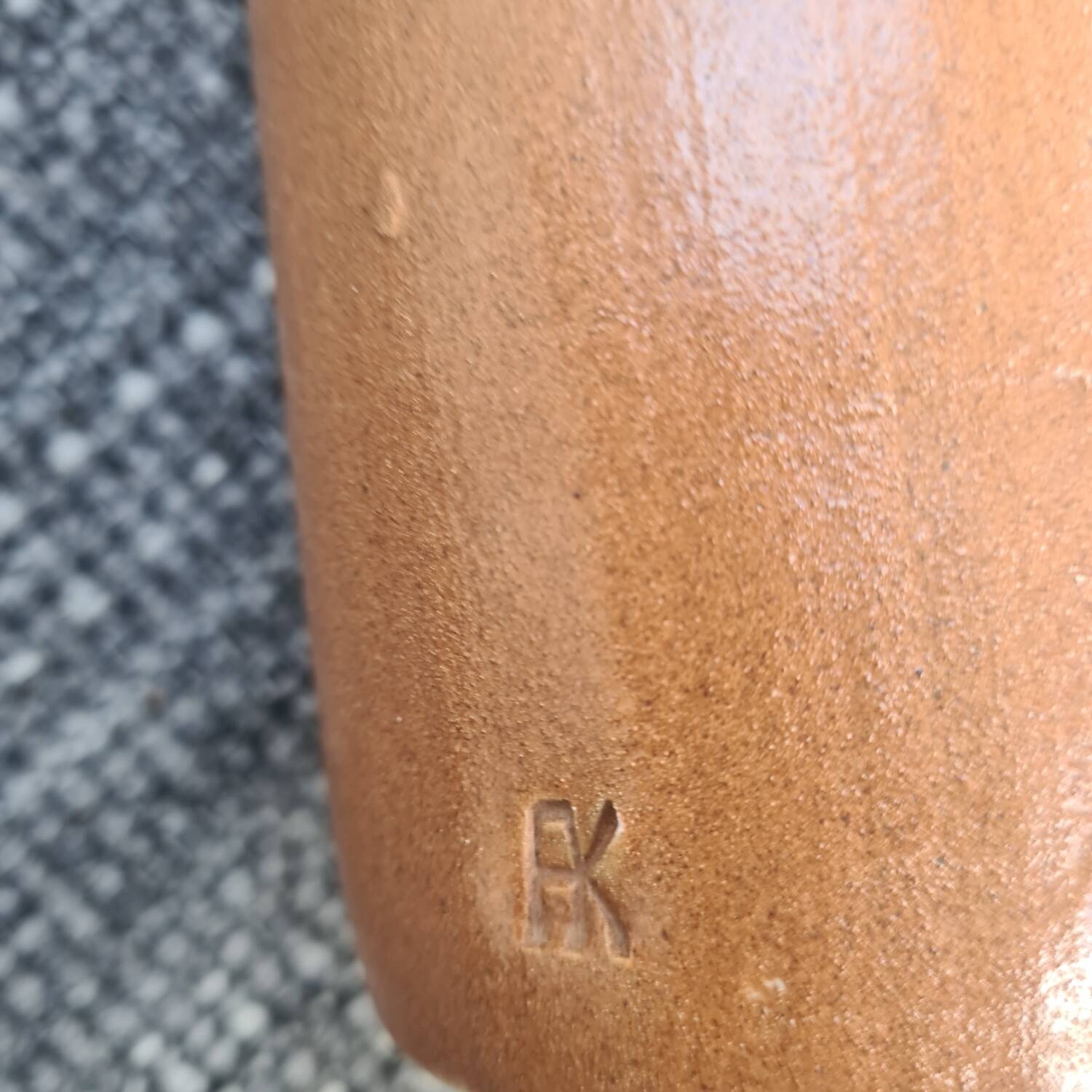 Brown stoneware bottle