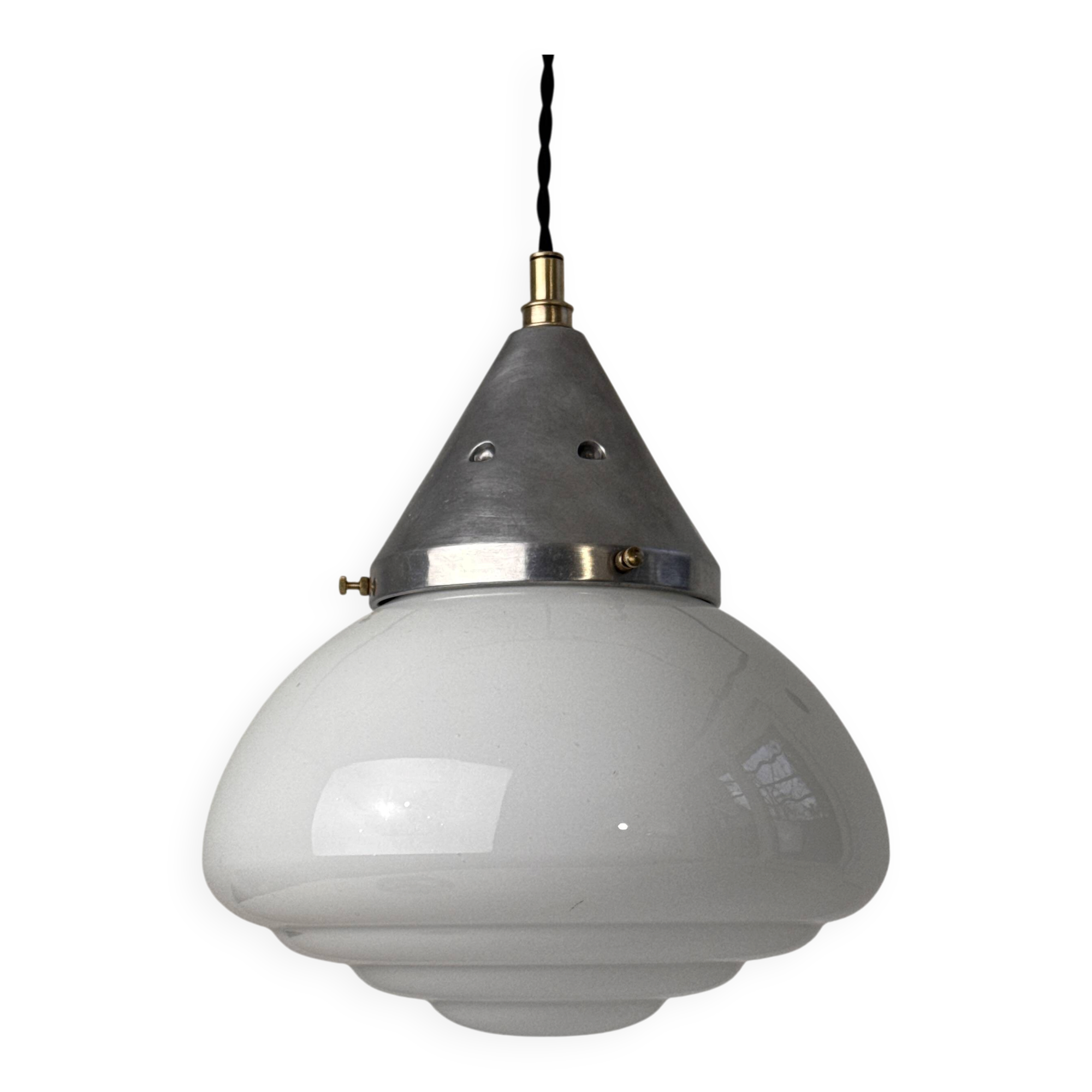 ANTIQUE ART DECO SUSPENSION IN OPALINE