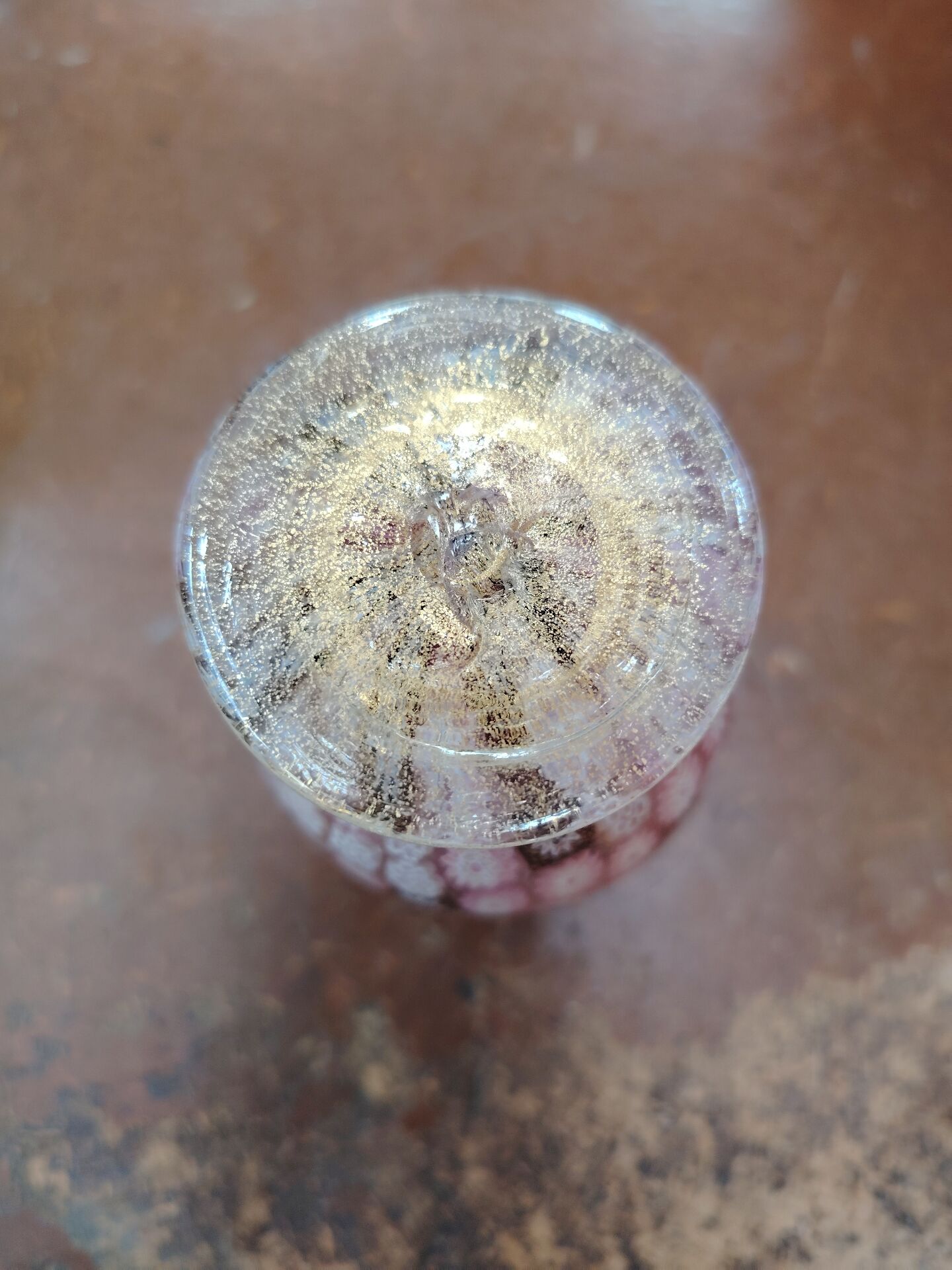 Small Murano Millefiori soliflore vase with gold inclusions – 1960