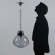 1960s vintage suspension in chrome metal and glass, Italy