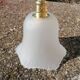 Lot de 2 baladeuses suspensions vintage en verre blanc