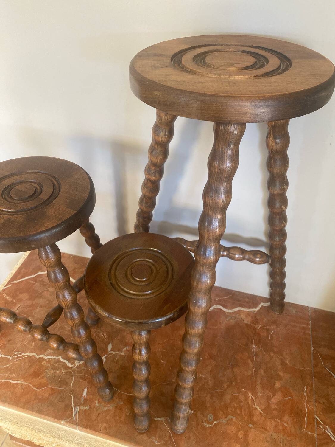 Very beautiful set of three tripod plant holders