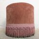 Pouf rond velours vieux rose à franges