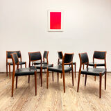8 Danish Mid-Century Teak Dining Chairs #80 by Niels O. Møller for J. L. Moller, 1960s