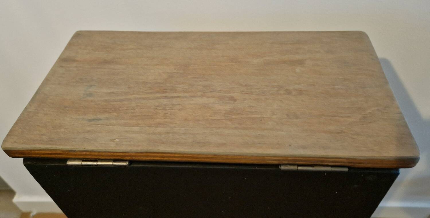 Wooden chest with caning