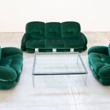 Living room, 2 armchairs and 3-seater sofa, OKAY model, Adriano Piazzesi, 1970