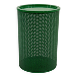 Side table or basket in green perforated metal, 1980