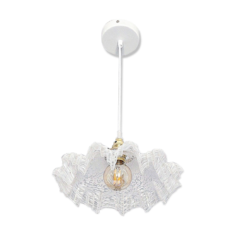 Vintage glass pendant lamp from Clichy