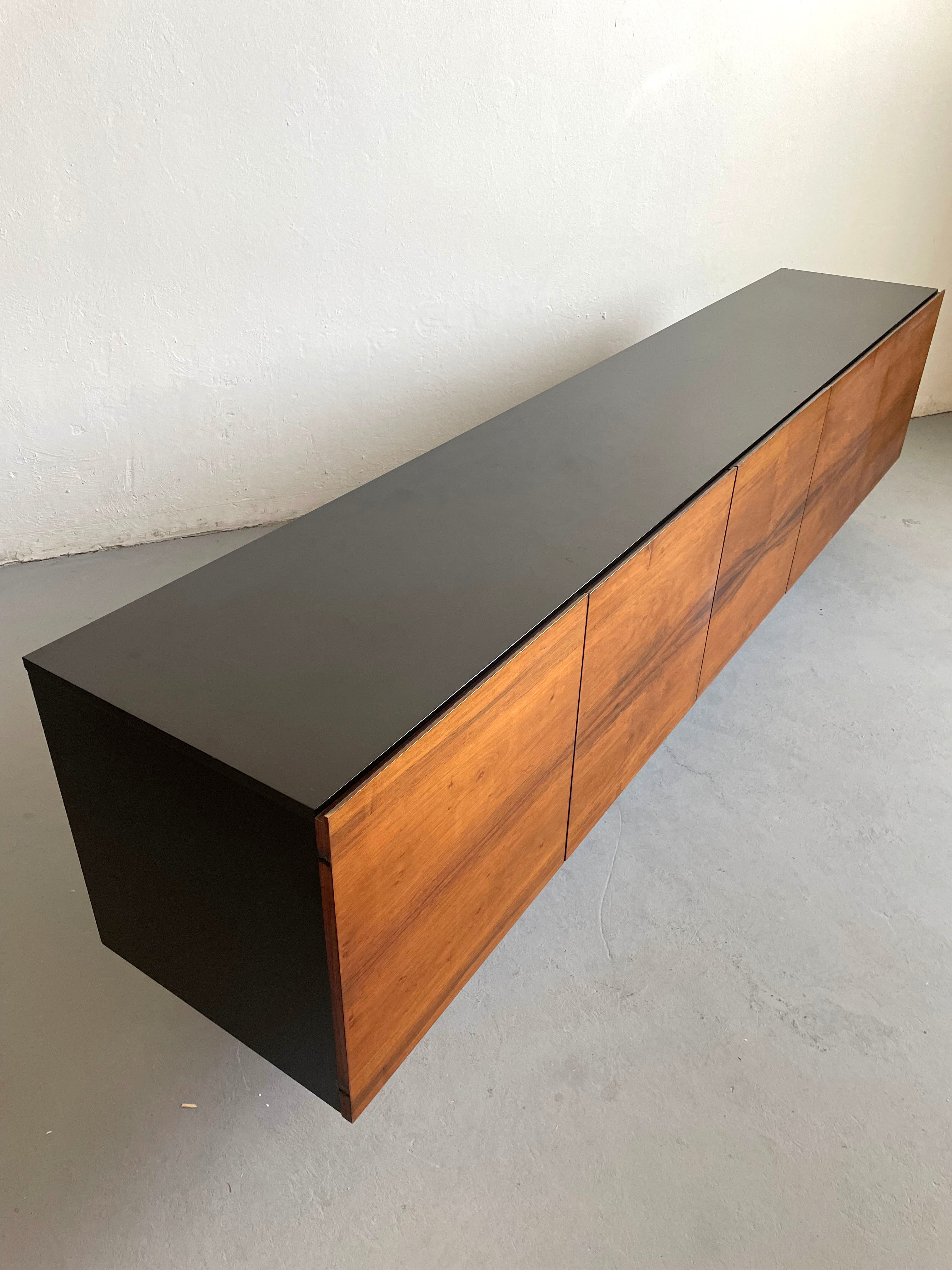 Mid century modern sideboard credenza brazilian rosewood veneer