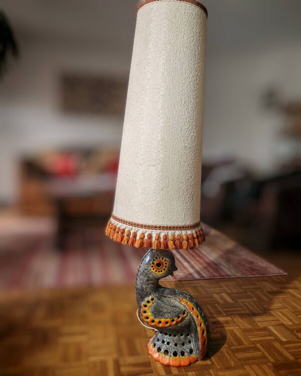 Lampe en grés flammé d'Accolay - Sculpture zoomorphe