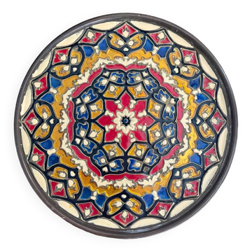 Assiette laiton émaillé