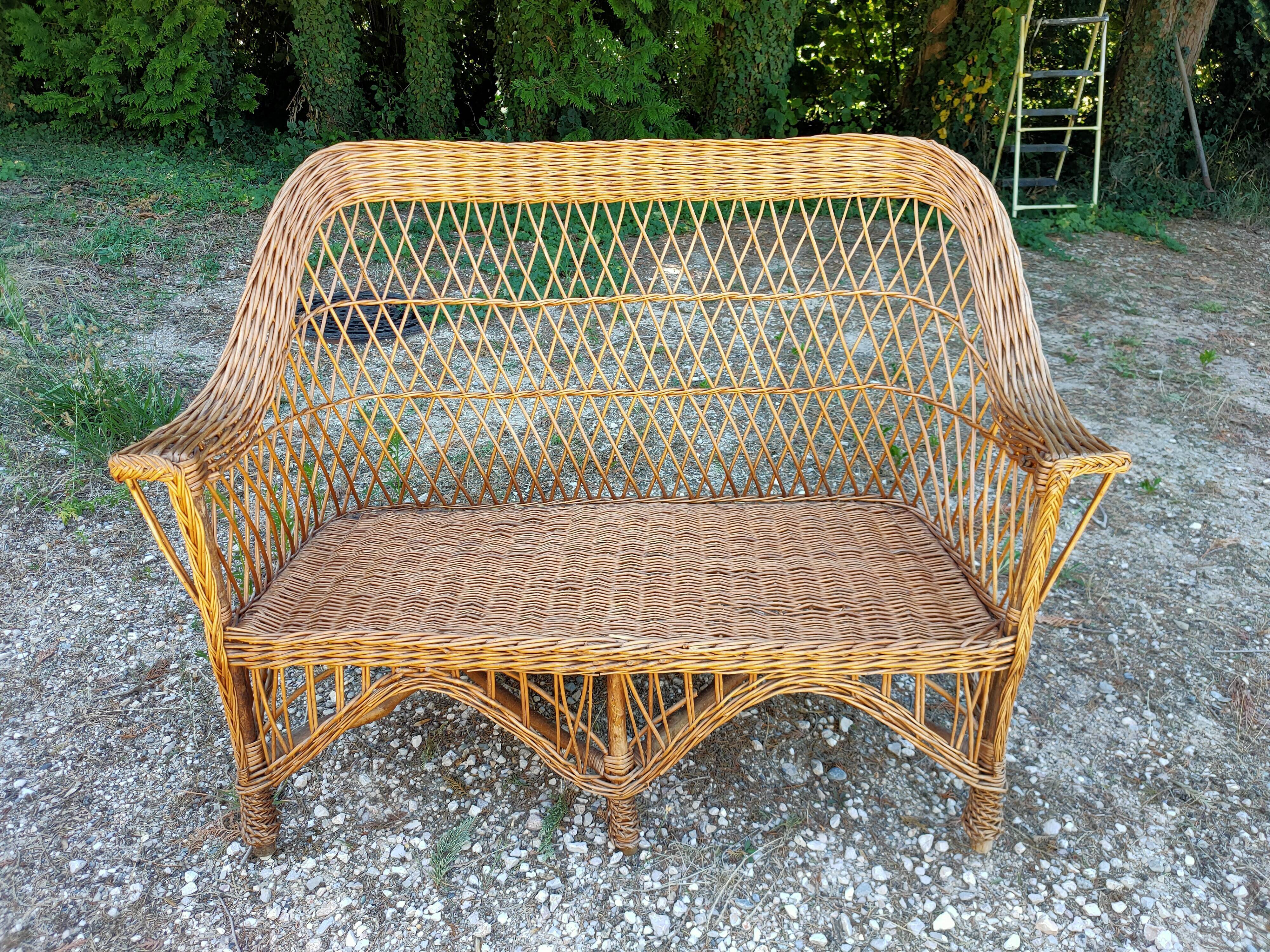Rattan bench
