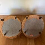 Paire de fauteuils crapaud à franges