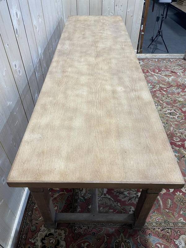 Table de ferme ou de travail en chêne massif aerogommée.