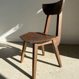 Solid wood chair with hexagonal seat