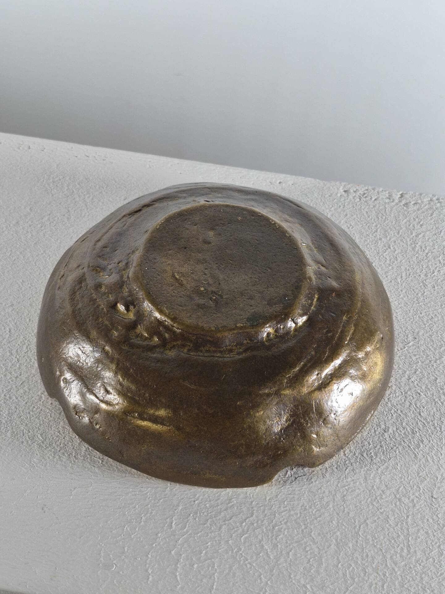 Vintage mid century brutalist brass ashtray