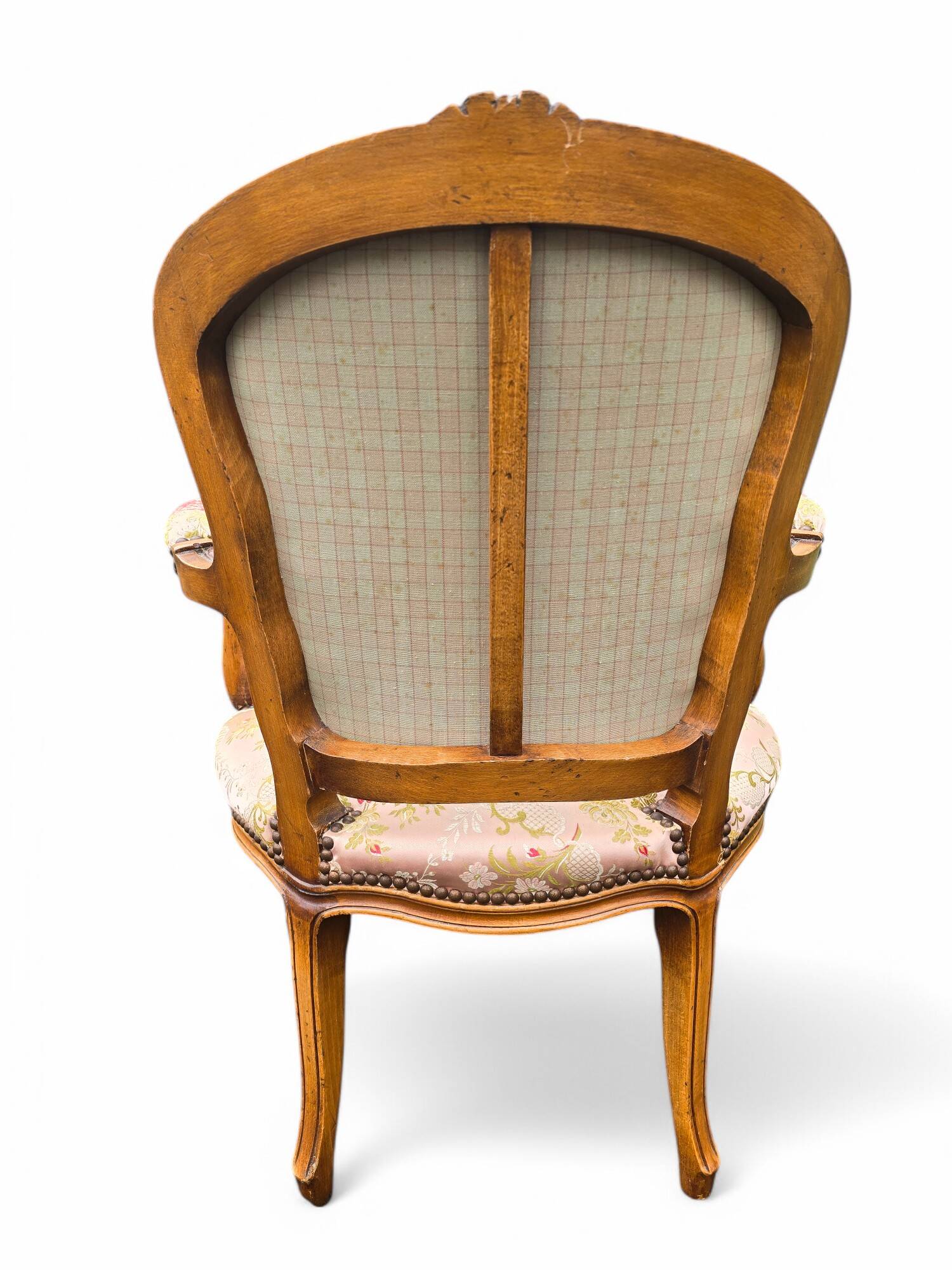 Pair of Louis XV cabriolet armchairs in floral fabric