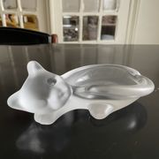Vide poche chat en cristal dépoli