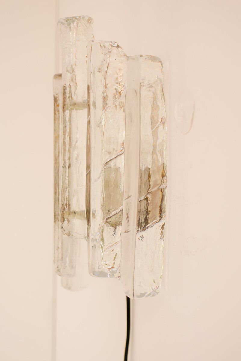 German glass wall sconce from Fischer Leuchten, 1970s