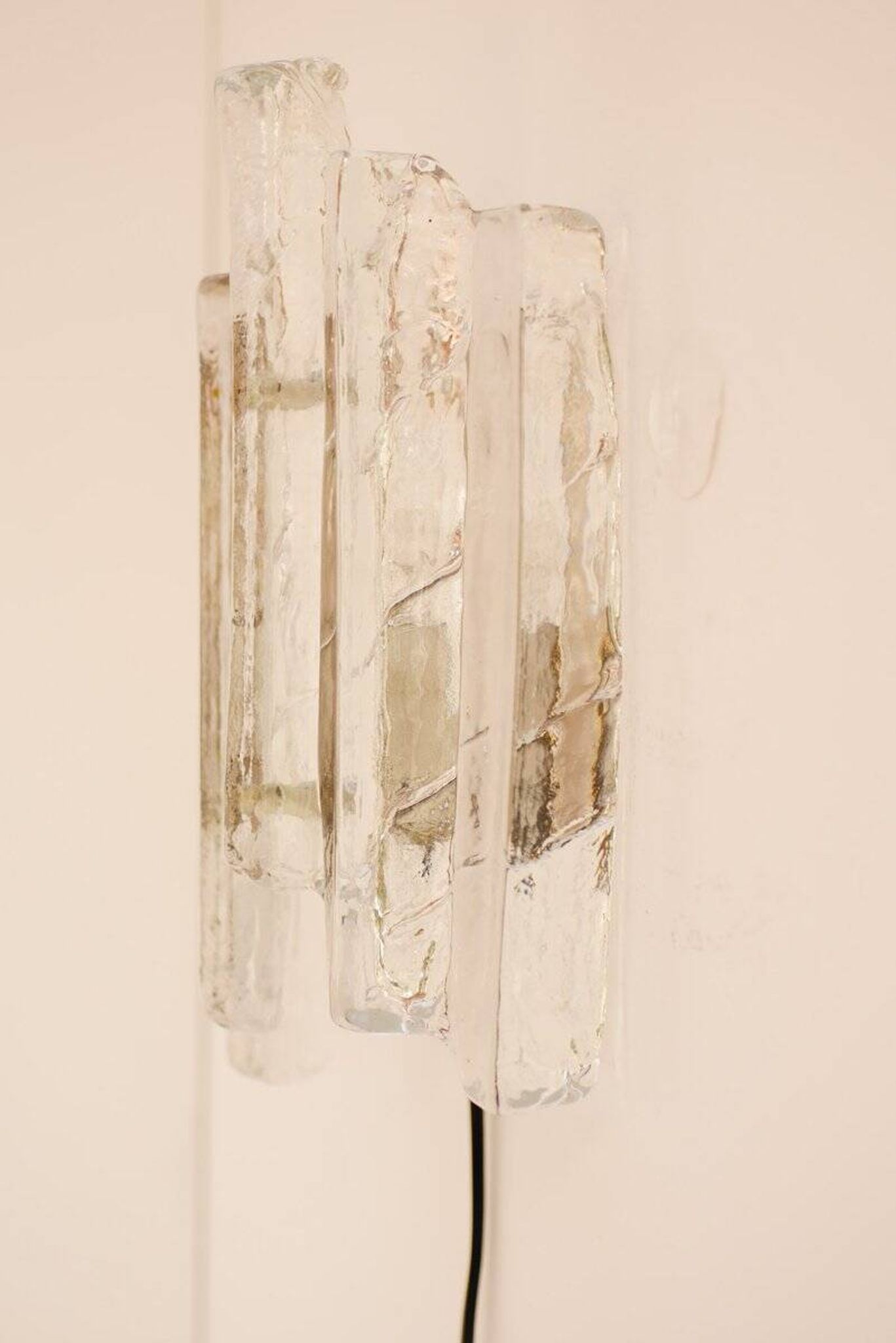 German glass wall sconce from Fischer Leuchten, 1970s