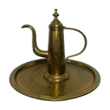 Set of a copper old plateau and an oriental teapot twentieth