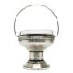 Art Deco sugar bowl, silver-plated brass, crystal, Poland, 1930s
