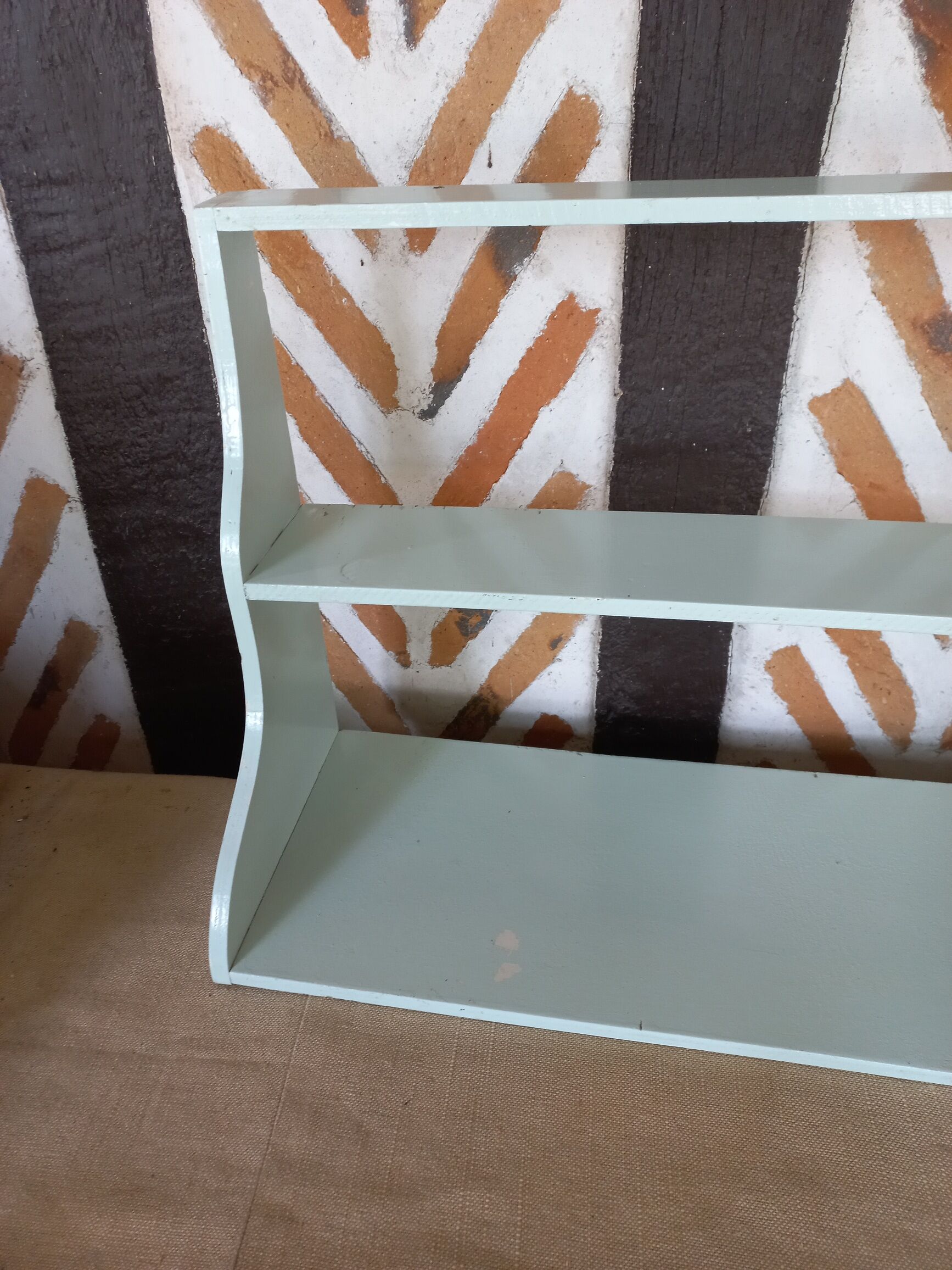 Vintage green wood shelf