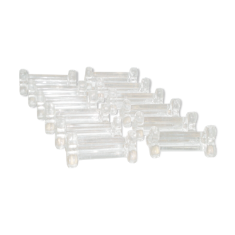 Suite of 12 glass knives holder