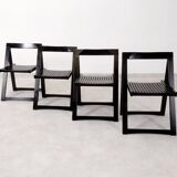 4 Trieste folding chairs with storrage table - Aldo Jacober for A. Bazzani