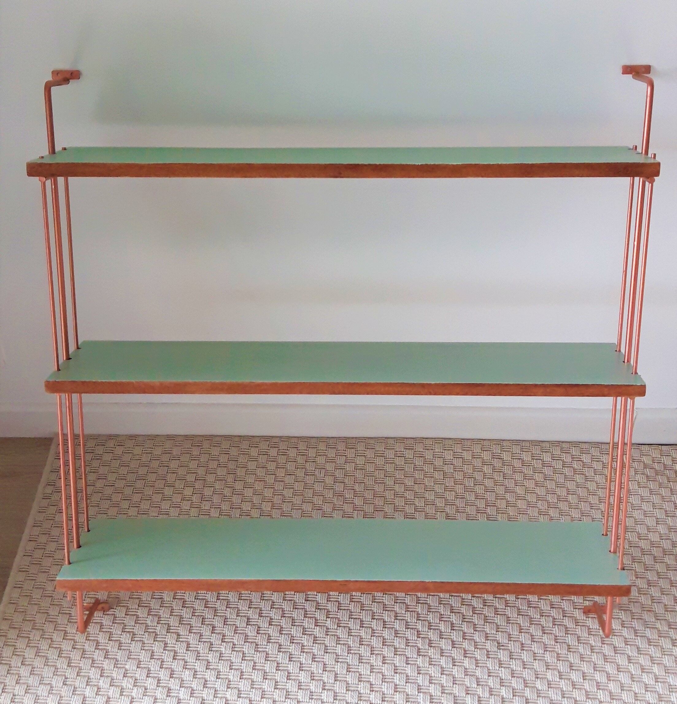 Vintage string wall shelves