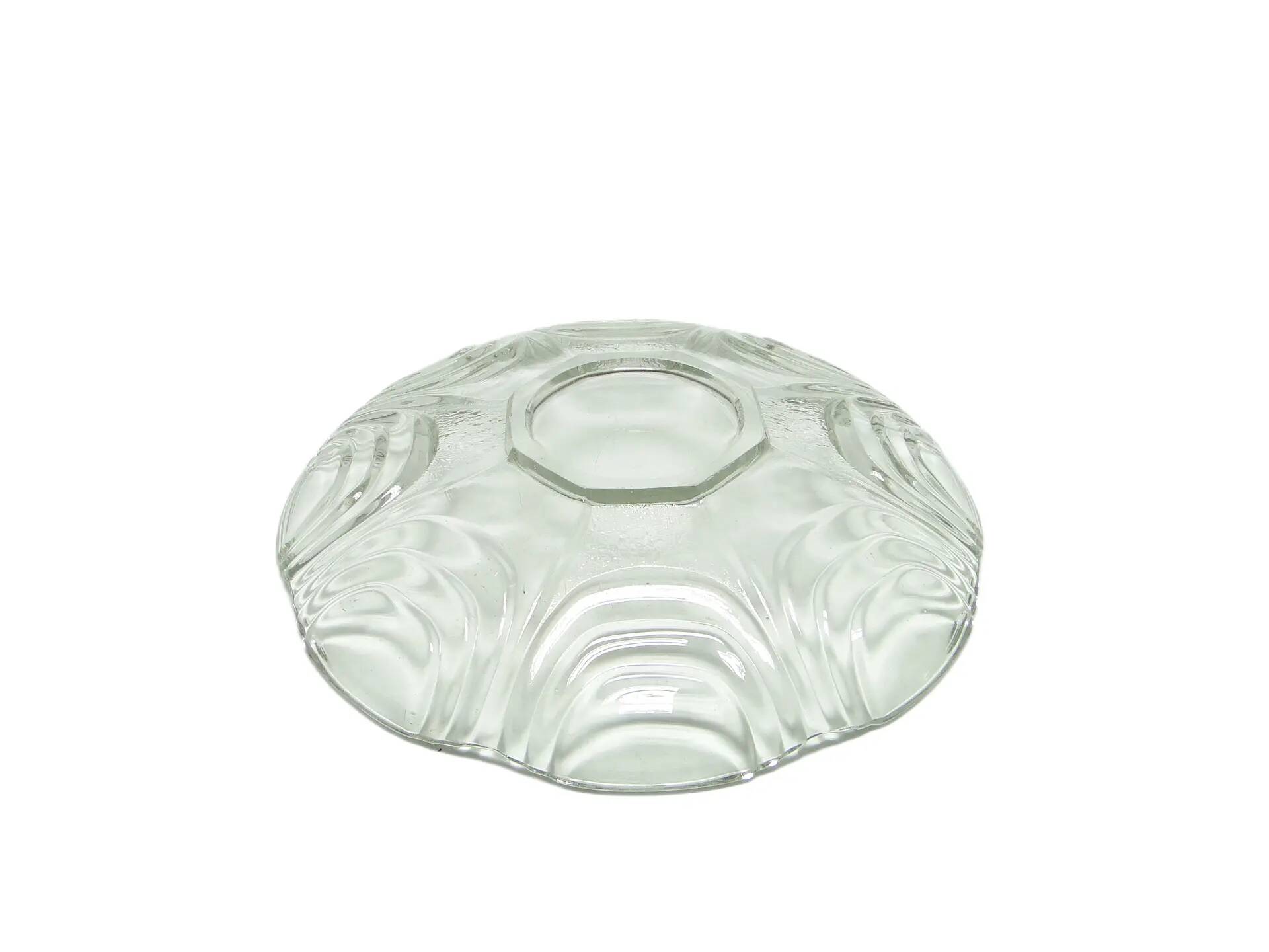 Dish, modernism, transparent glass, Huta Hortensja, Poland, 1950s