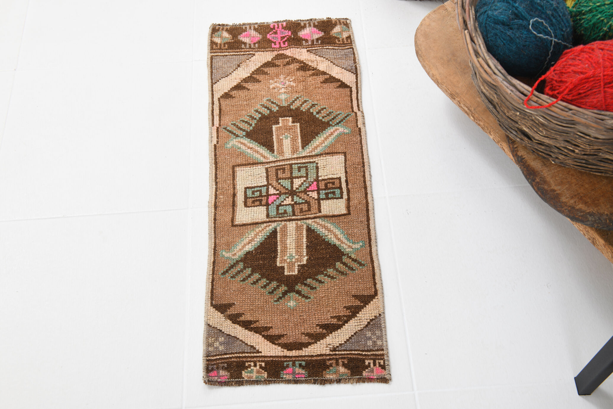 Brown Vintage Door Mat Rug