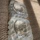 Pair of wall lamp or ceiling lamp in transparent vintage molded glass