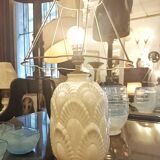 Boch cracked ceramic Art Deco lamp