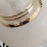 Suspension in pink and gold granite glass, portable lamp