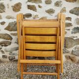 Set of 2 vintage wooden folding armchairs
