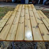 Industrial or Community Table with Benches