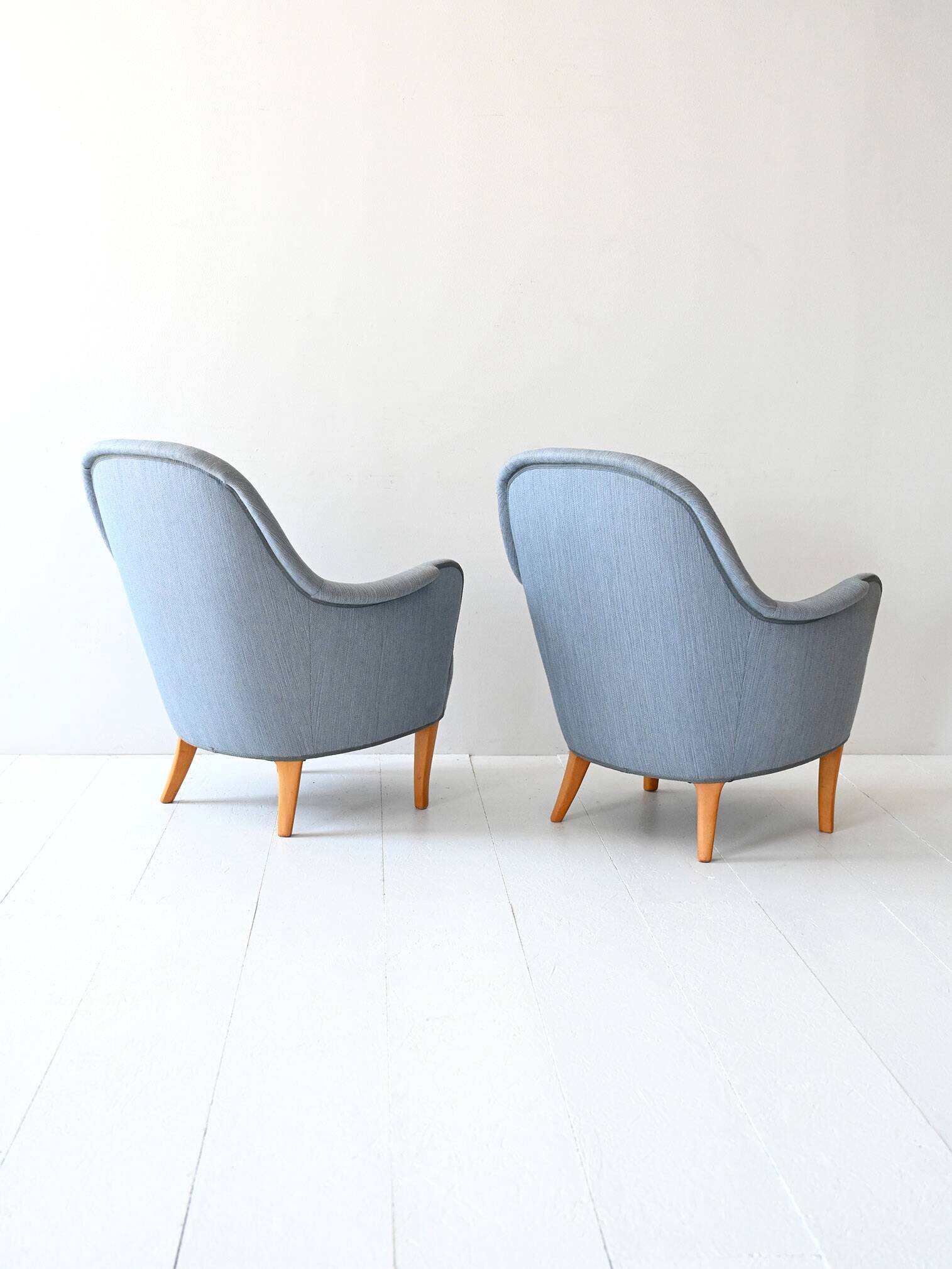 Pair of Vintage Samsas Armchairs by Carl Malmsten