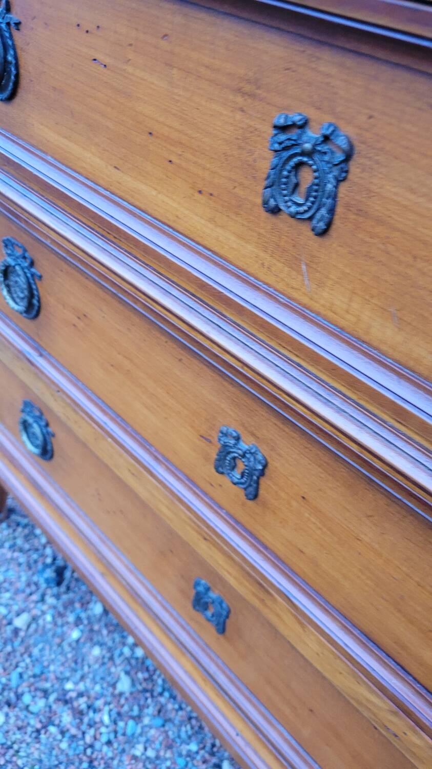 Louis xvi style chest of drawers in cherry wood 3 drawers