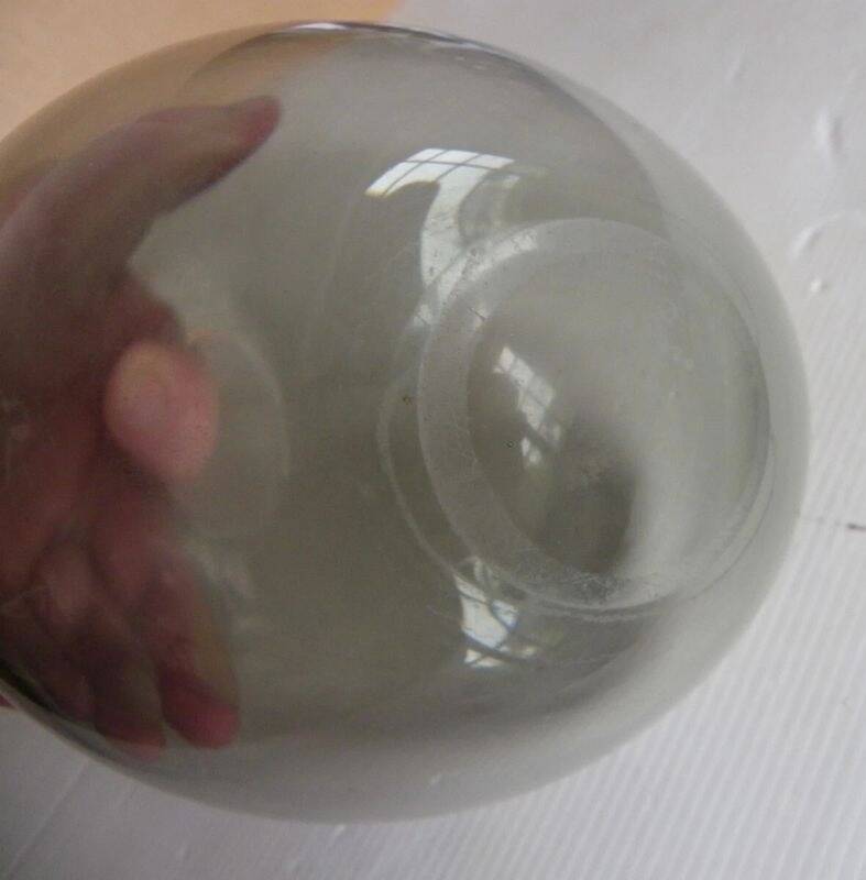 Danish glass vase in grey-black. Signed with the artist's monogram.