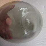 Danish glass vase in grey-black. Signed with the artist's monogram.