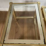 70s design nesting tables in metal and glass