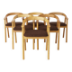 Lot de 6 chaises de salle à manger vintage en chêne – Probablement danoises, années 1970 – Rénovées